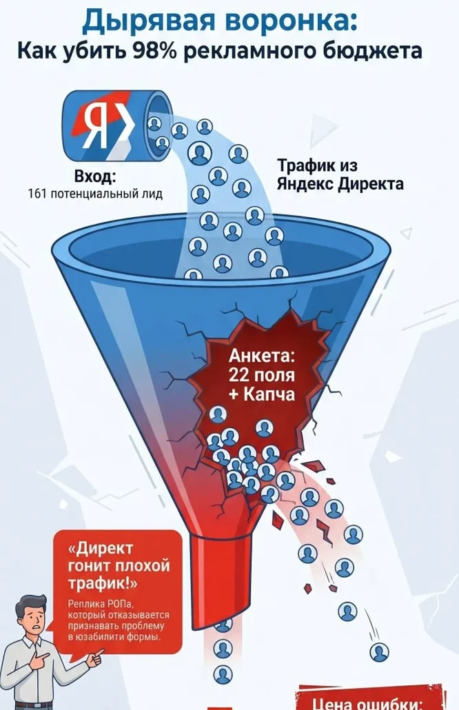 Схема слива лидов: как отдел продаж B2B-компании годами уничтожал 98% заявок⁠